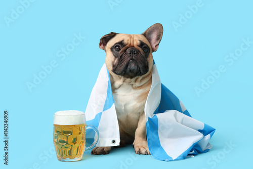 Cute French bulldog with mu...