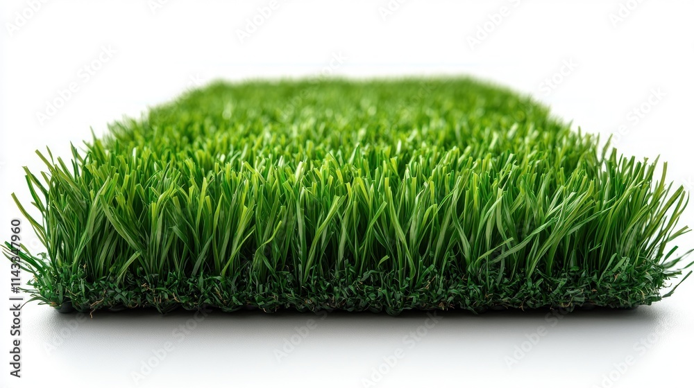 Lush green artificial turf sample isolated on white. Lush green artificial turf sample isolated on white.