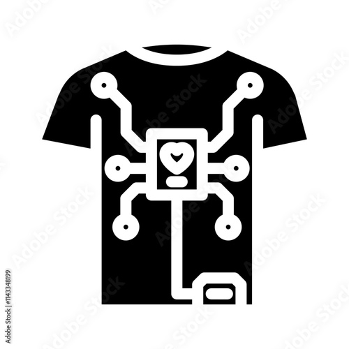 smart clothing wearable glyph icon vector. smart clothing wearable sign. isolated symbol illustration