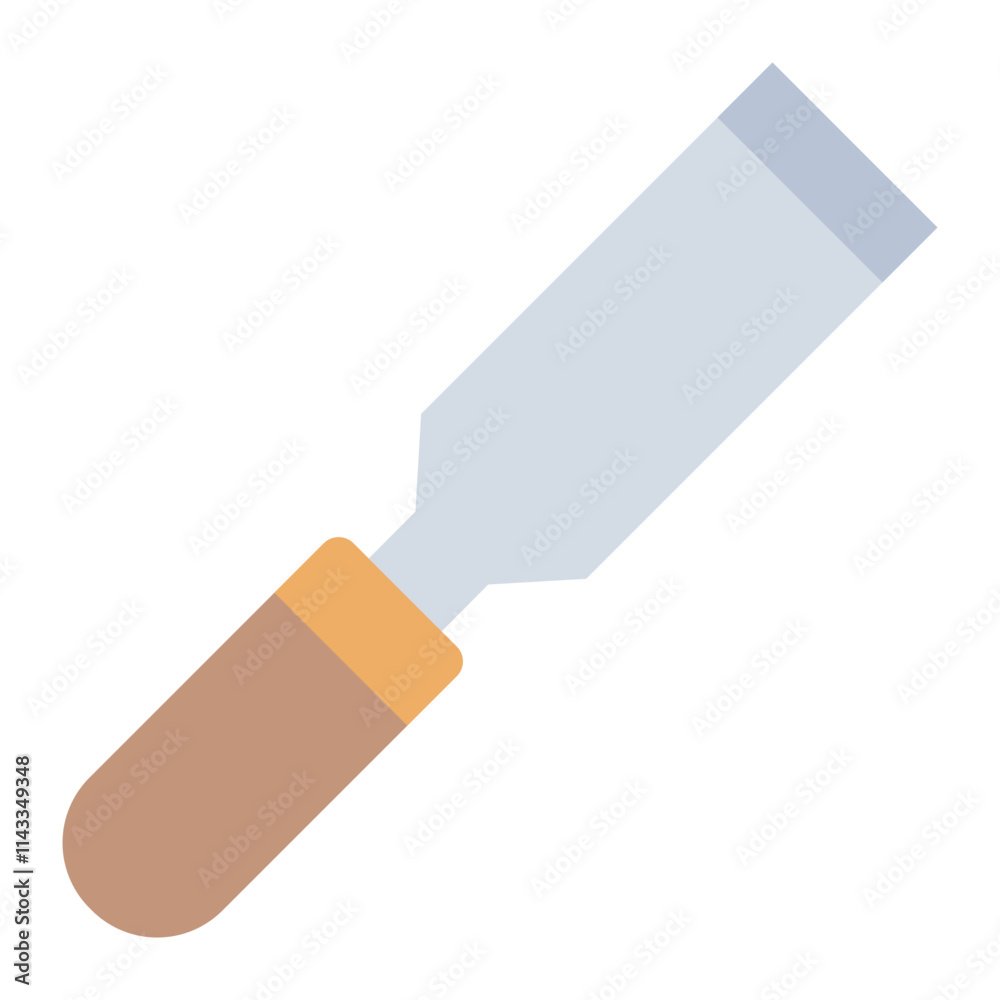 Wood chisel flat icon for carving and detailed woodworking Wood chisel flat icon for carving and detailed woodworking