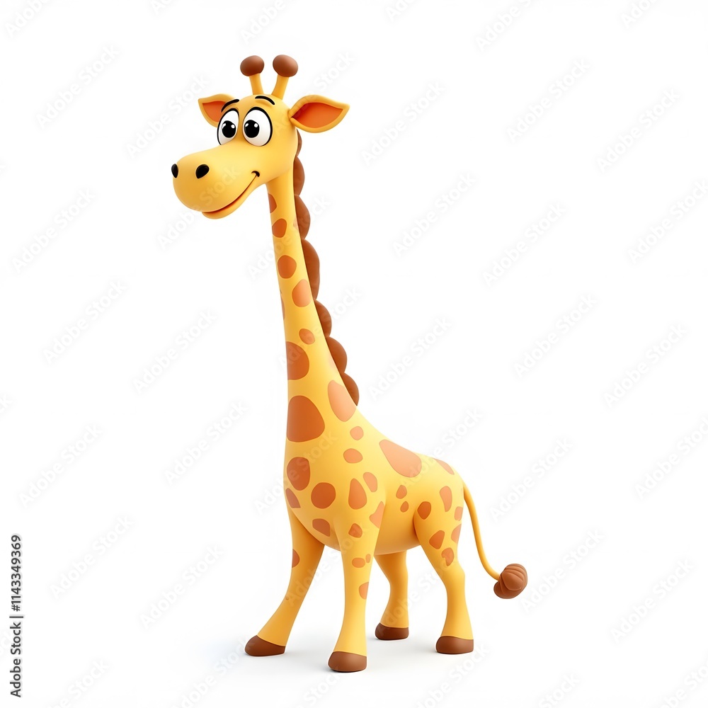 Cute 2D Cartoon Giraffe Clipart for Kids Isolated on White Background
Cute 2D Cartoon Giraffe Clipart for Kids Isolated on White Background