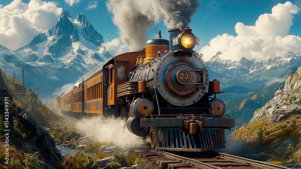 Majestic Steam Train Journey Through the Mountains Majestic Steam Train Journey Through the Mountains