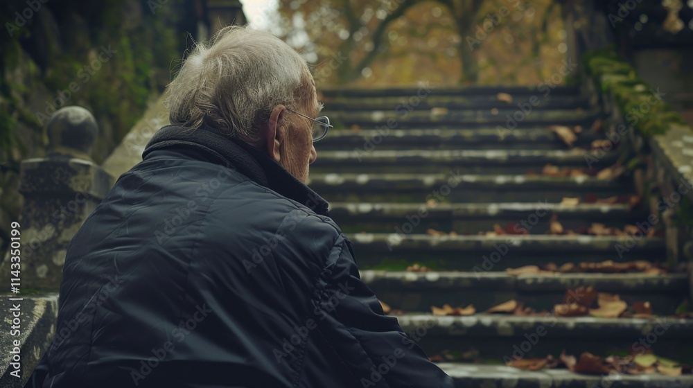 Fototapeta premium Aging Population Crisis: The growing elderly population is straining healthcare resources and pension systems, highlighting the need for sustainable solutions and policies. 