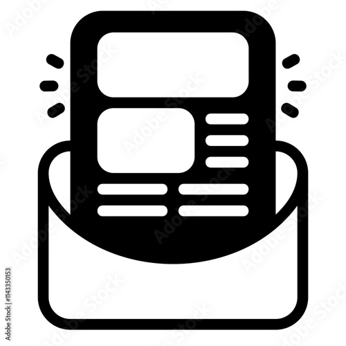 Newsletter black glyph icon