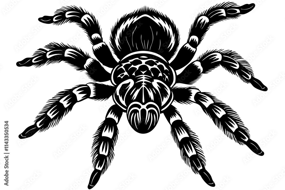 Obraz premium Mexican knee tarantula on white background vector illustration