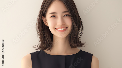 微笑みを浮かべる上品な若いアジア人女性