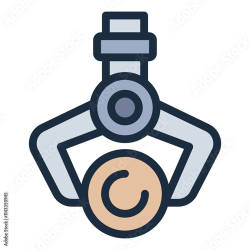 Log loaders grabber filled line icon for industrial use in logging and forestry