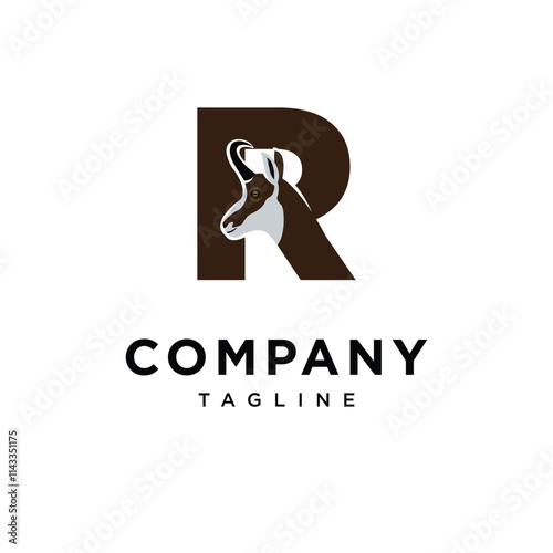 Letter R Chamois Logo Icon Vector