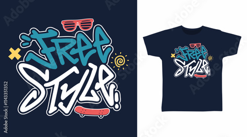 Free style typography hand drawn vector t-shirt design