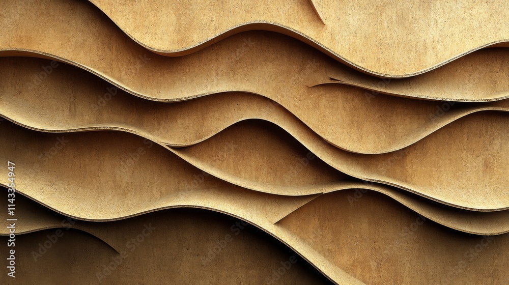 Abstract Wave Pattern in Brown Cardboard Abstract Wave Pattern in Brown Cardboard
