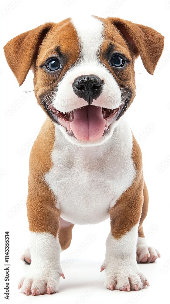 A cheerful puppy with a playful expression, showcasing its adorable features. A cheerful puppy with a playful expression, showcasing its adorable features.
