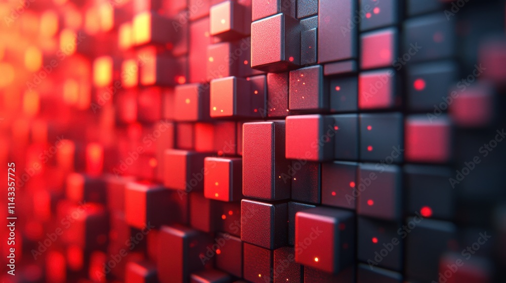 abstract 3d render background design with red cube abstract 3d render background design with red cube