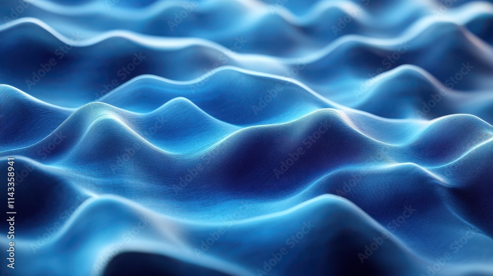 Obraz premium abstract 3d render blue background with wavy lines modern animation motion design seamless looped vide