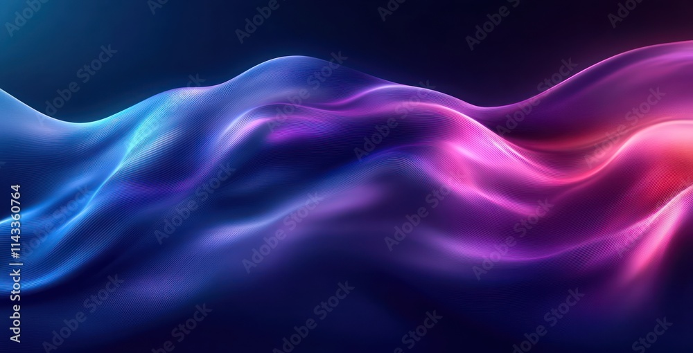 Obraz premium Abstract Wave Design in Deep Blue and Vibrant Purple with Ambient Light