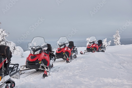 Quadro em tela Snow mobile trip in Lapland