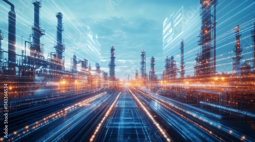 Futuristic Oil Refinery with Predictive Technology