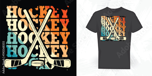 Funny Hockey Player Vintage Hockey T-shirt Design