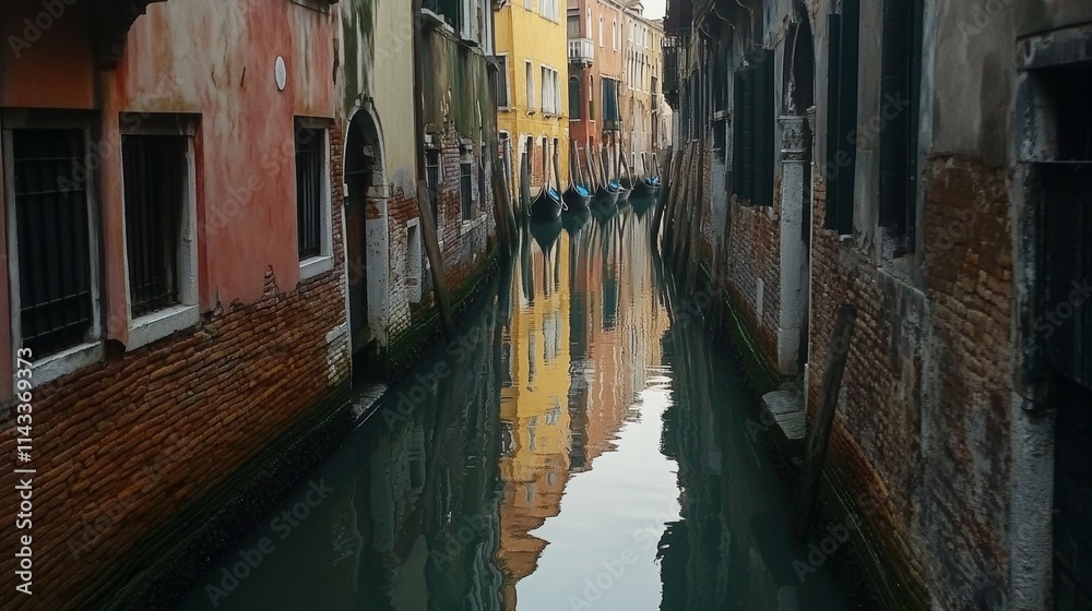 Narrow Canal with Reflections in Venice Narrow Canal with Reflections in Venice