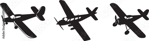 Silhouette of a model airplane vector silhouette