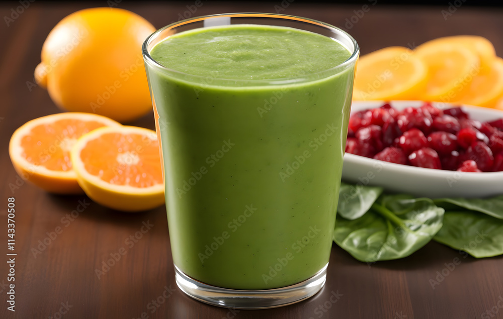 Refreshing green tea smoothie is a healthy fruit and vegetable drink. Refreshing green tea smoothie is a healthy fruit and vegetable drink.