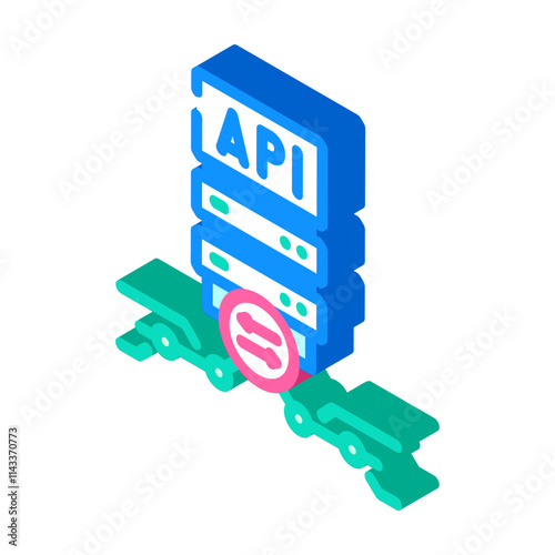 api connection isometric icon vector. api connection sign. isolated symbol illustration