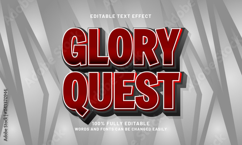 glory quest editable text effects with a hero and brave theme