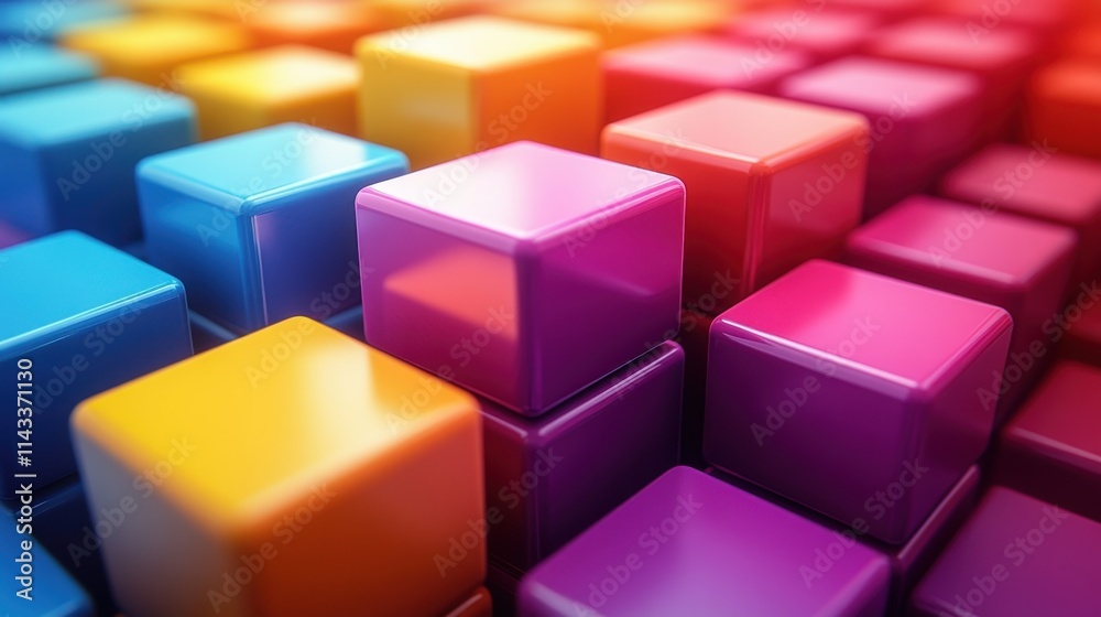 abstract 3d render multicolored geometric background with cubes motion design seamless looped animatio abstract 3d render multicolored geometric background with cubes motion design seamless looped animatio