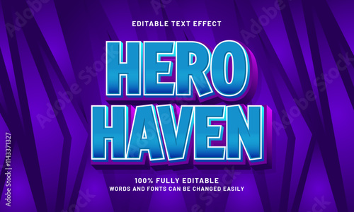 hero haven editable text effects with a hero and brave theme