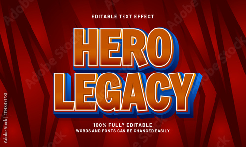 hero legacy editable text effects with a hero and brave theme