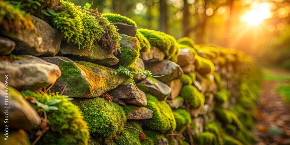 A verdant carpet of moss blankets the weathered stones, creating a natural tapestry in the warm embrace of the setting sun. A verdant carpet of moss blankets the weathered stones, creating a natural tapestry in the warm embrace of the setting sun.