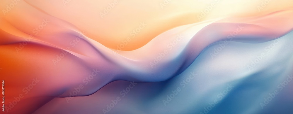Obraz premium Pastel Abstract Landscape with Fluid Shapes and Gentle Gradients