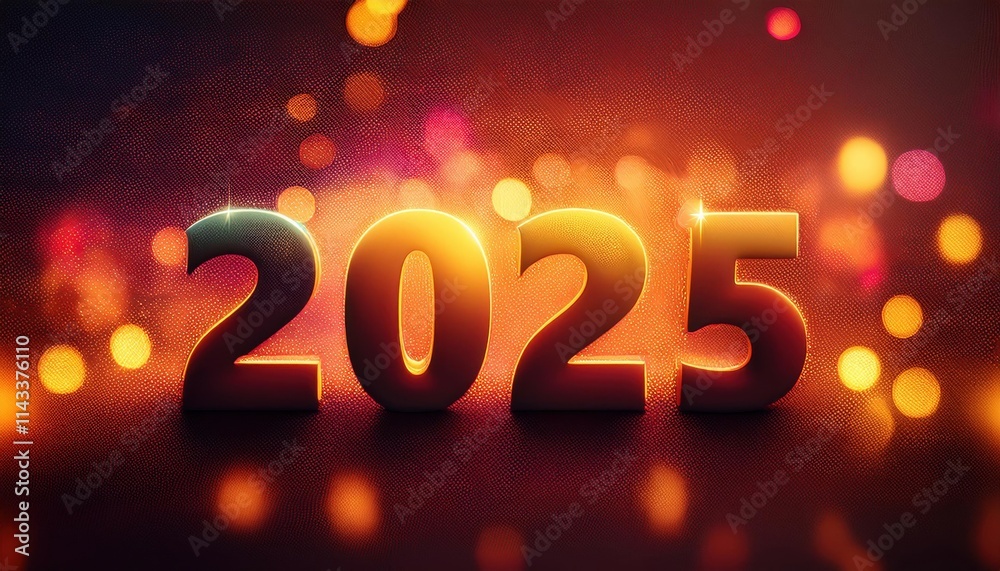 New Year 2025 Celebration with Sparkling Lights New Year 2025 Celebration with Sparkling Lights