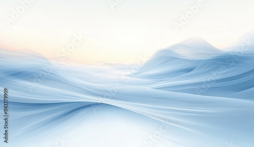Serene Minimalist Abstract Landscape with Light Streaks and Blue Tones
