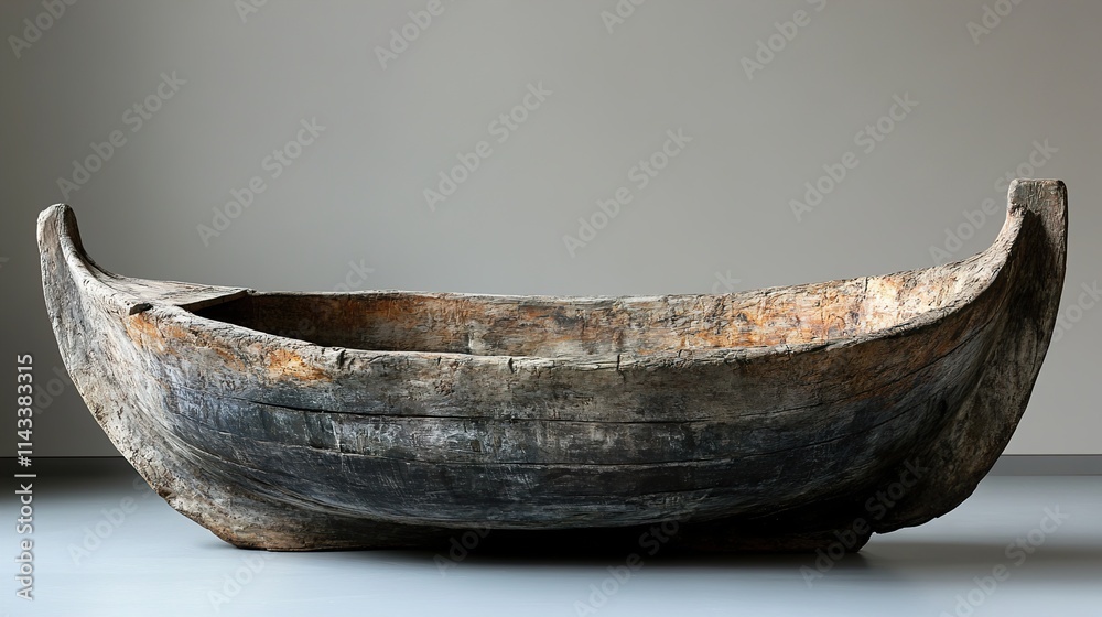 Fototapeta premium Antique Wooden Boat: Vintage Watercraft, Nautical History