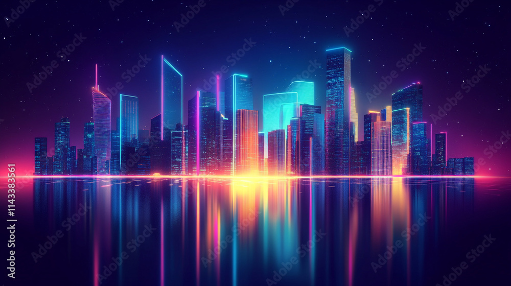 Modern light effect construction building neon city, abstract ultra modern light effect of cityscape featuring sleek modern architecture illuminated by vibrant neon lights. Modern light effect construction building neon city, abstract ultra modern light effect of cityscape featuring sleek modern architecture illuminated by vibrant neon lights.