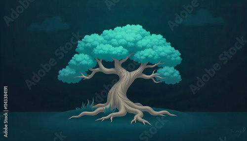 Mystic Tree with Glowing Foliage