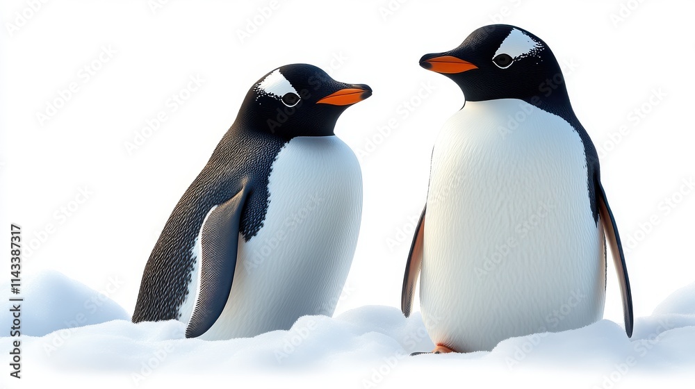 Fototapeta premium beautiful penguin clipart isolated on white background penguin