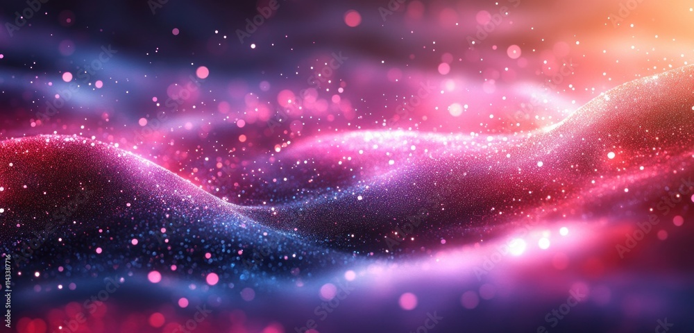 Fototapeta premium Magenta Pink Purple Gradient Background with Soft Bokeh Grainy Texture Design for Posters and Banners