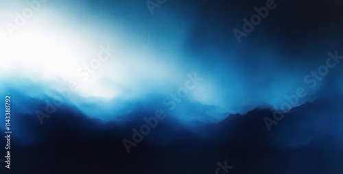 Blue Black Gradient Abstract Artwork with Soft Light Blurred Background for Banner Design