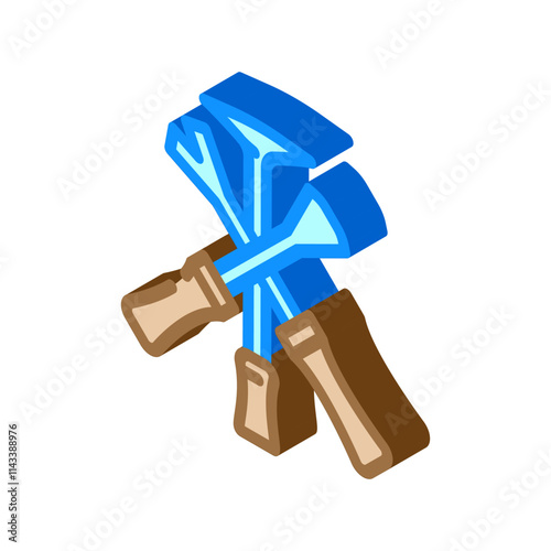 pry bar car repair tool isometric icon vector. pry bar car repair tool sign. isolated symbol illustration