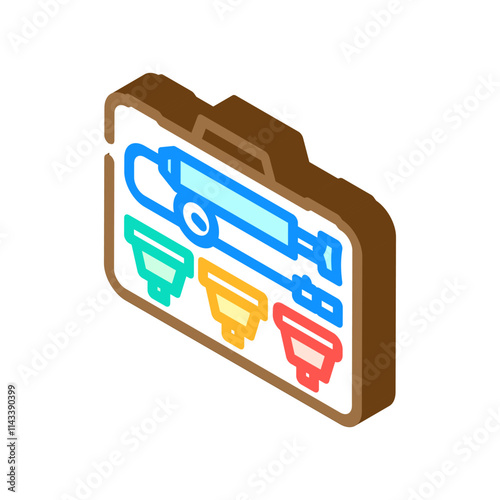 coolant pressure tester car isometric icon vector. coolant pressure tester car sign. isolated symbol illustration