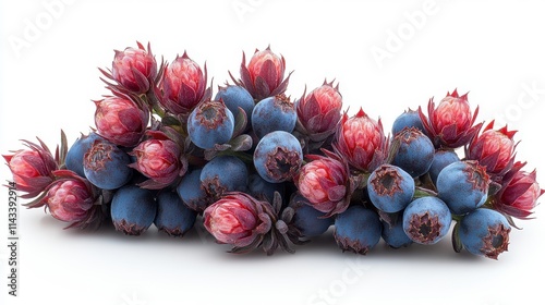 crowberries close up isolated on white background photo