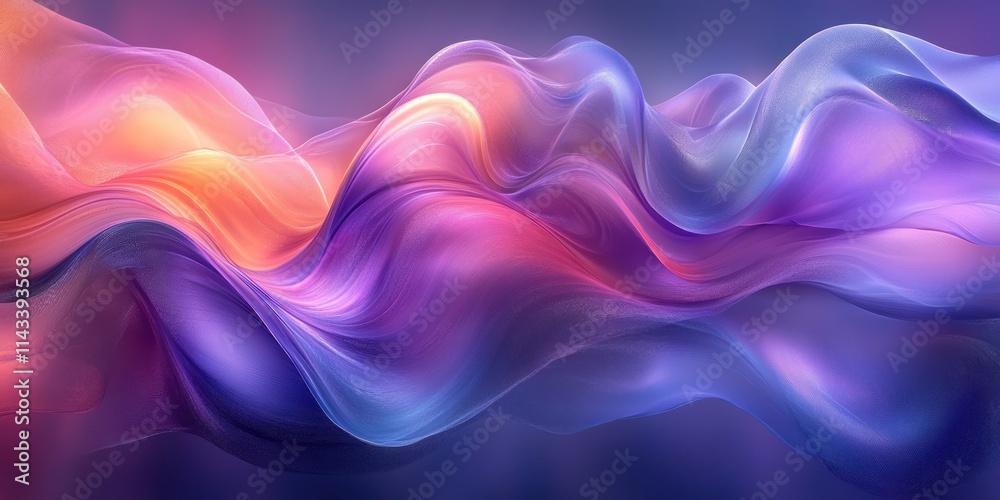 Fototapeta premium Abstract Purple Silver Flowing Shapes Modern Design