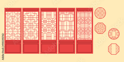 Traditional Chinese Lattice Window and Door