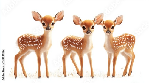illustration of deer fawn isolated on white background deer fawn