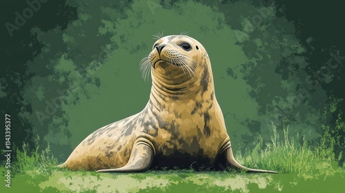illustration of elephant seal isolated on white background elephant seal