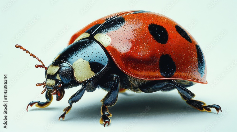 Fototapeta premium illustration of ladybug isolated on white background ladybug