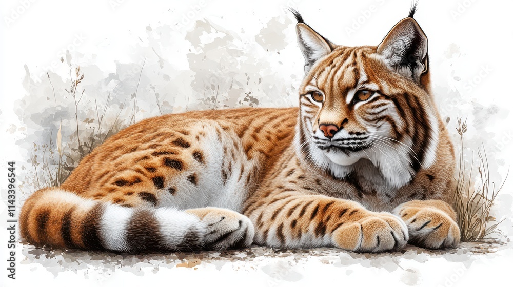 Obraz premium illustration of lynx isolated on white background lynx
