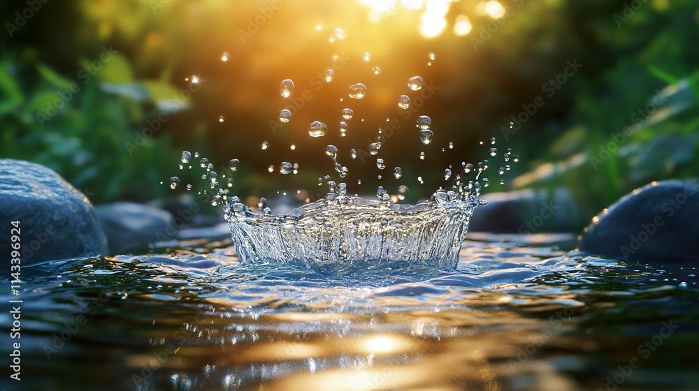 custom made wallpaper toronto digitalWater Splash in Nature: Serenity and Harmony