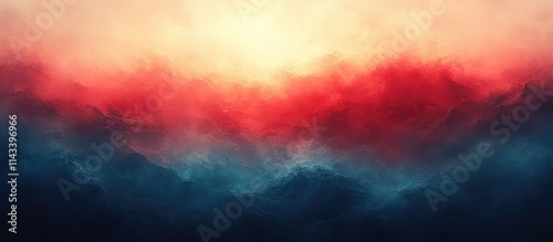 Deep Red to Pale Blue Abstract Gradient Soft Lighting Digital Art Smooth Transitions Minimalist Design